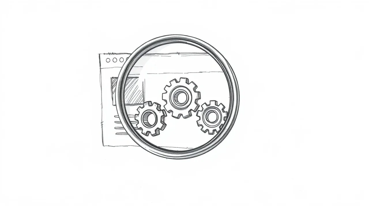 лупа показывает техническую структуру сайта