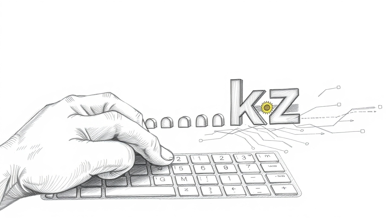 регистрация домена .kz на клавиатуре