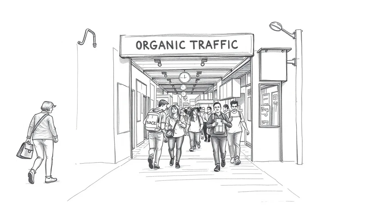 поток посетителей через ворота органического трафика