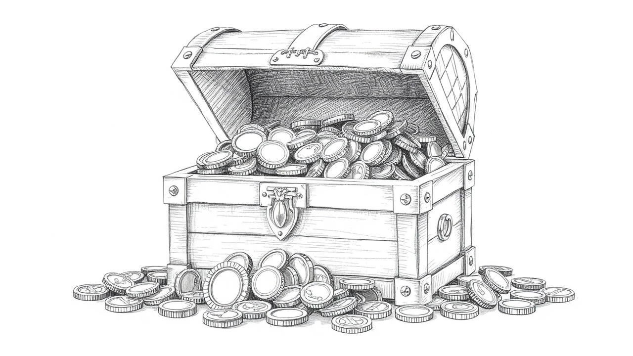 сундук с сокровищами и постоянным притоком монет