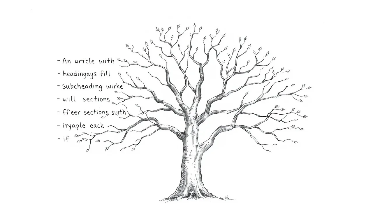 четкая текстовая структура с заголовками и подзаголовками