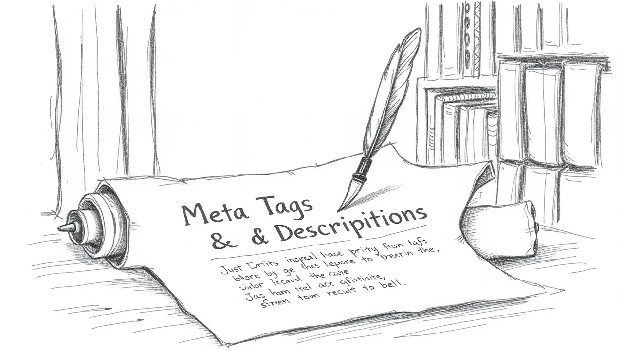 писец заполняет метатеги на древнем свитке