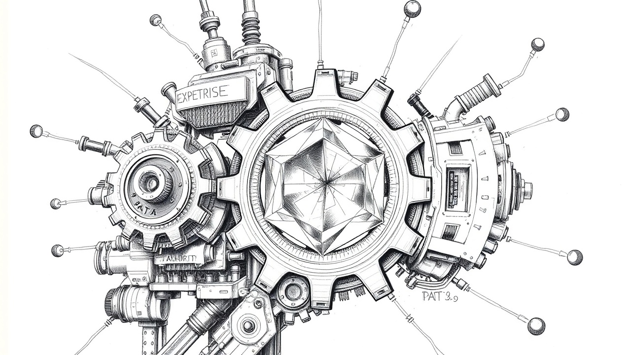 Машина обрабатывает данные в концепцию E-A-T