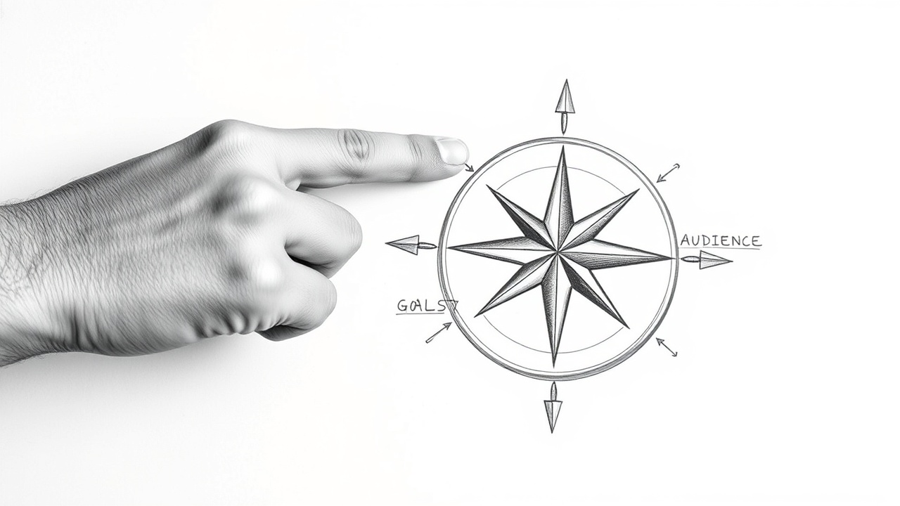 компас с целями и аудиторией для сайта