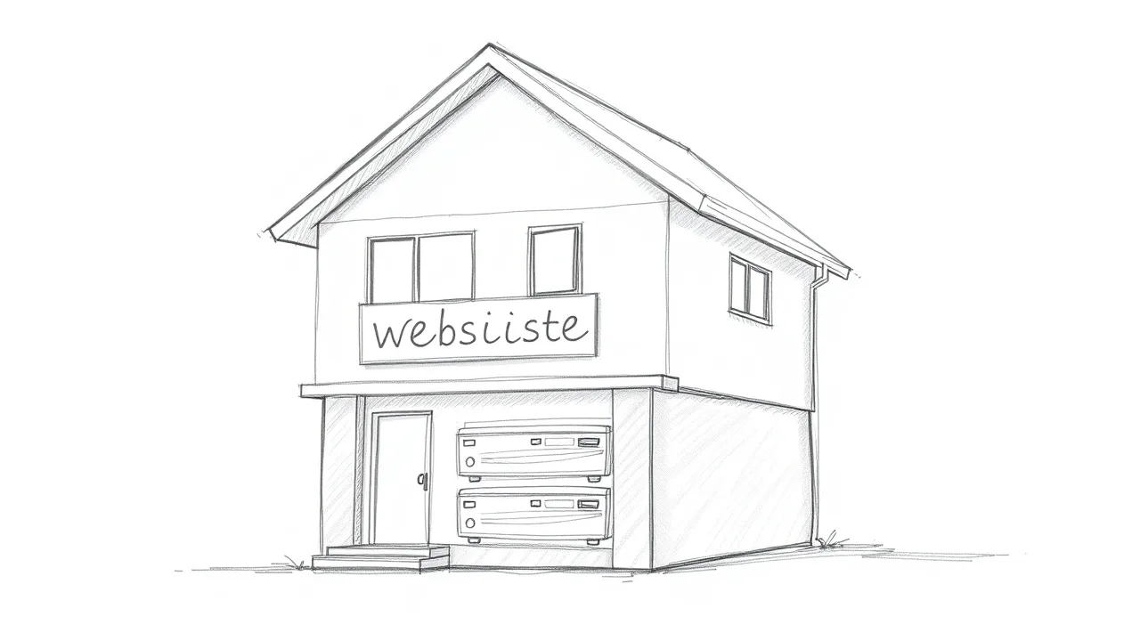 чертеж сайта как дома с доменом и хостингом