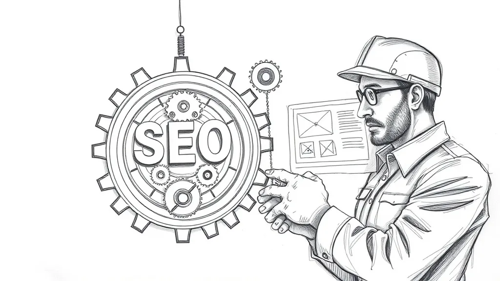 инженер настраивает шестеренки SEO