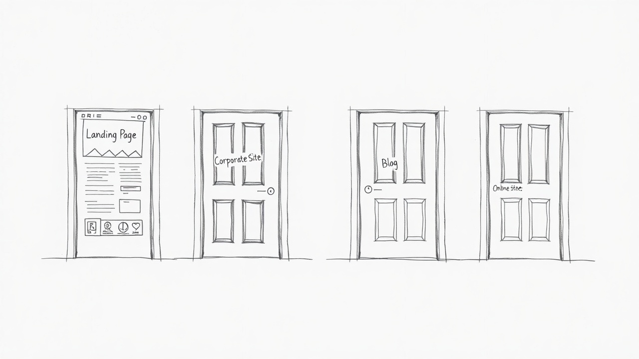 четыре двери символизируют типы сайтов