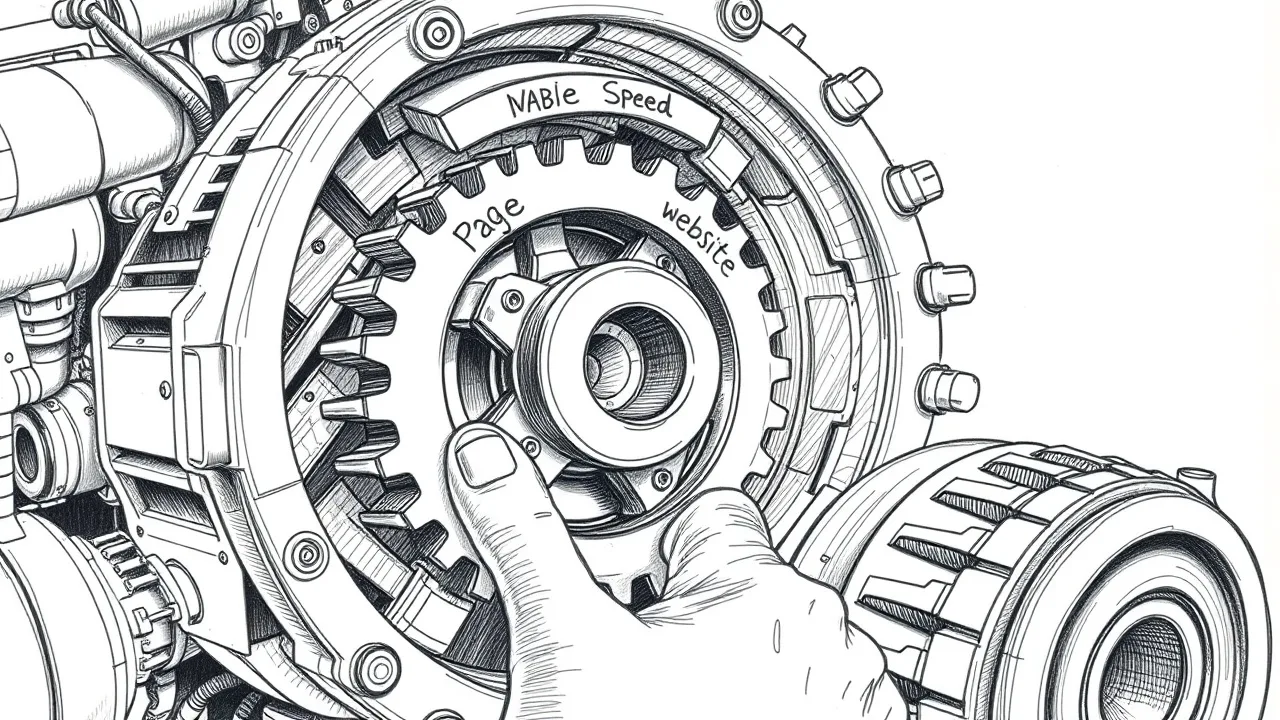 Механик настраивает технический двигатель сайта