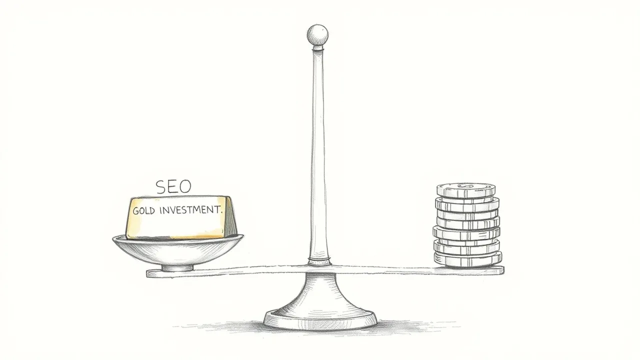 весы сравнивают инвестиции в SEO и доход