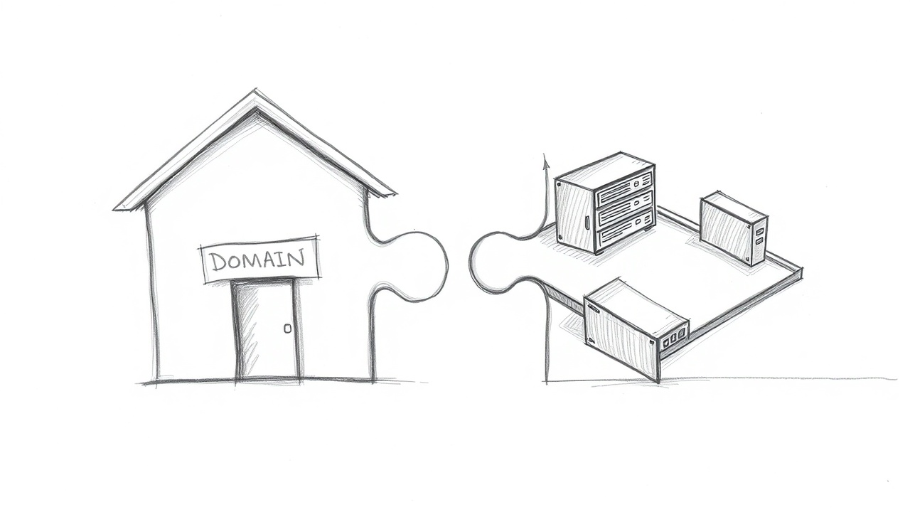 пазлы домена и хостинга соединяются