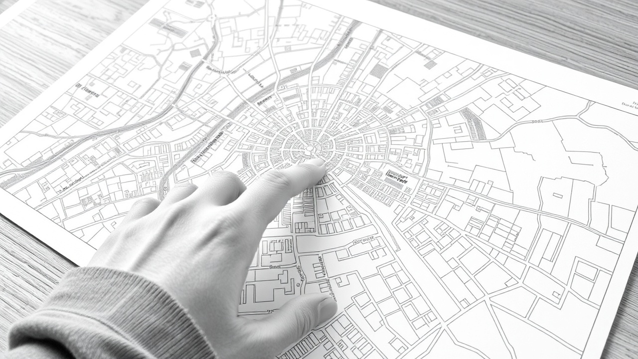 карта города с оптимальным маршрутом до цели