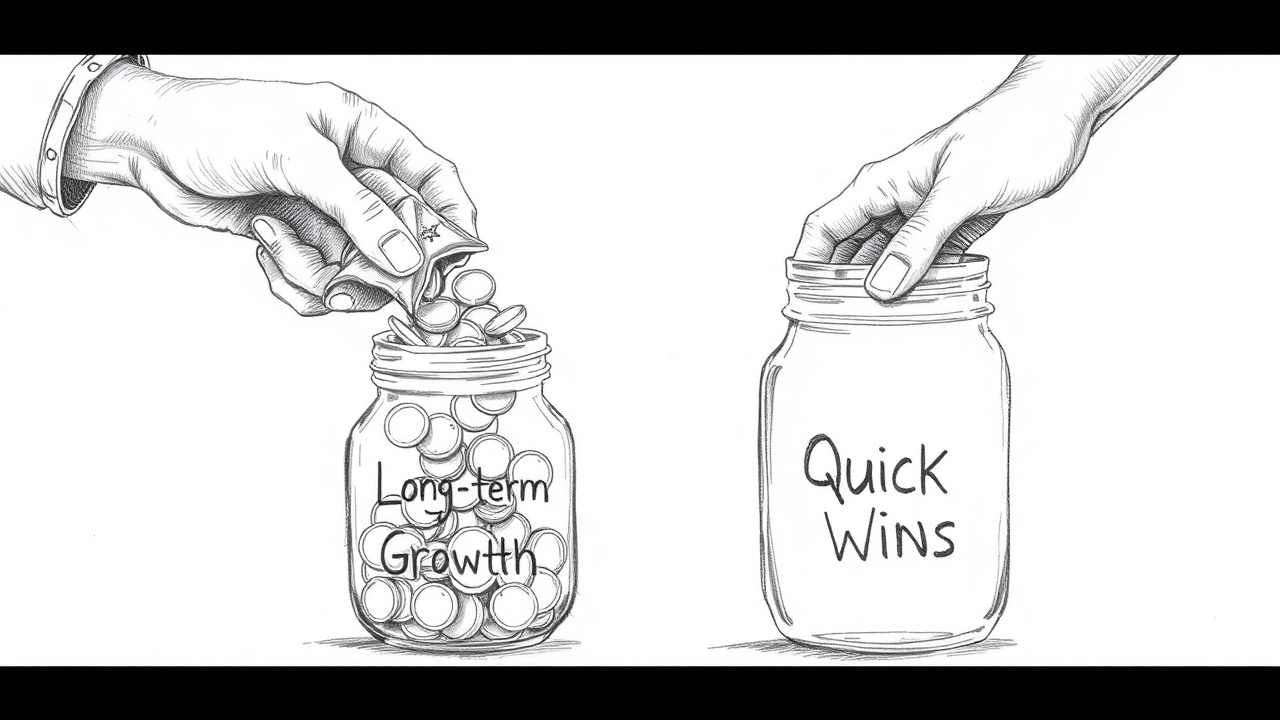 распределение бюджета между двумя стратегиями