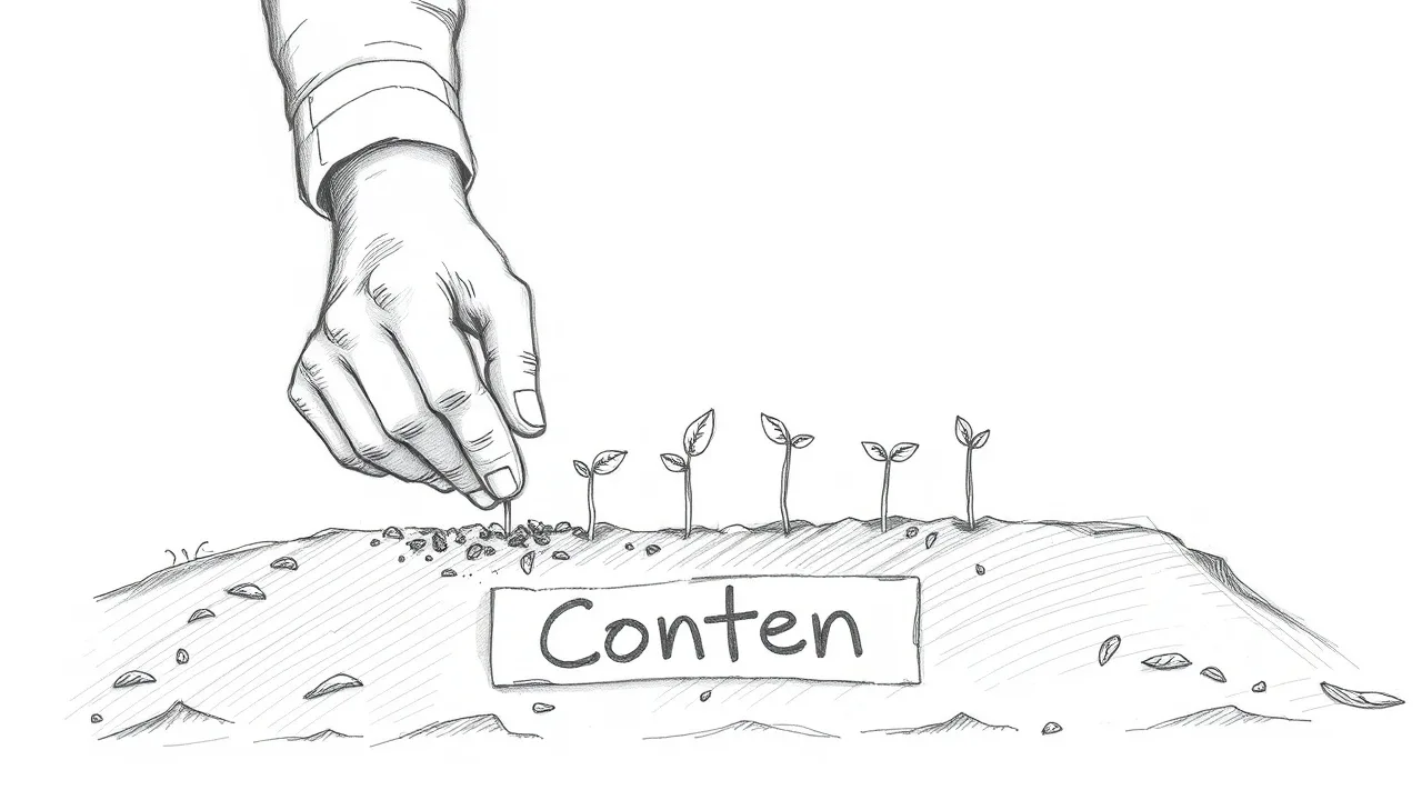 садовник сажает семена ключевых слов