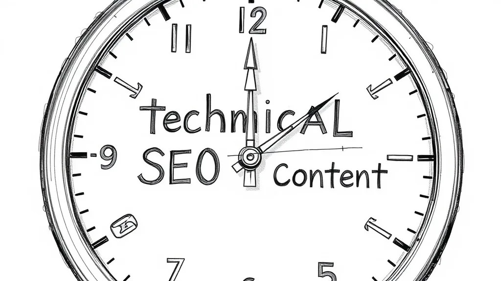 часы с шестеренками технического SEO