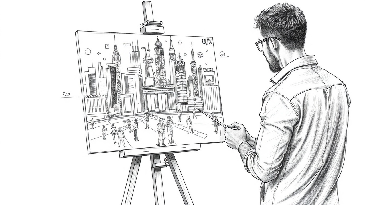 Художник создает пользовательский интерфейс