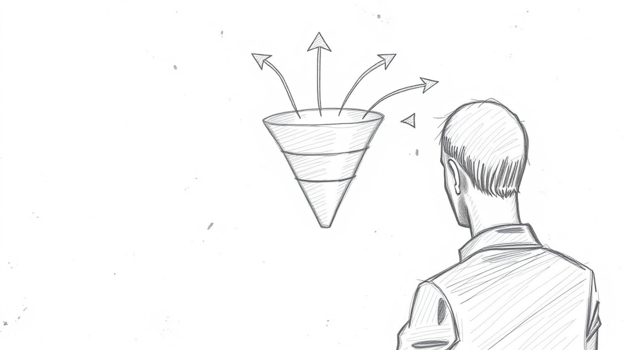маркетолог анализирует воронку продаж