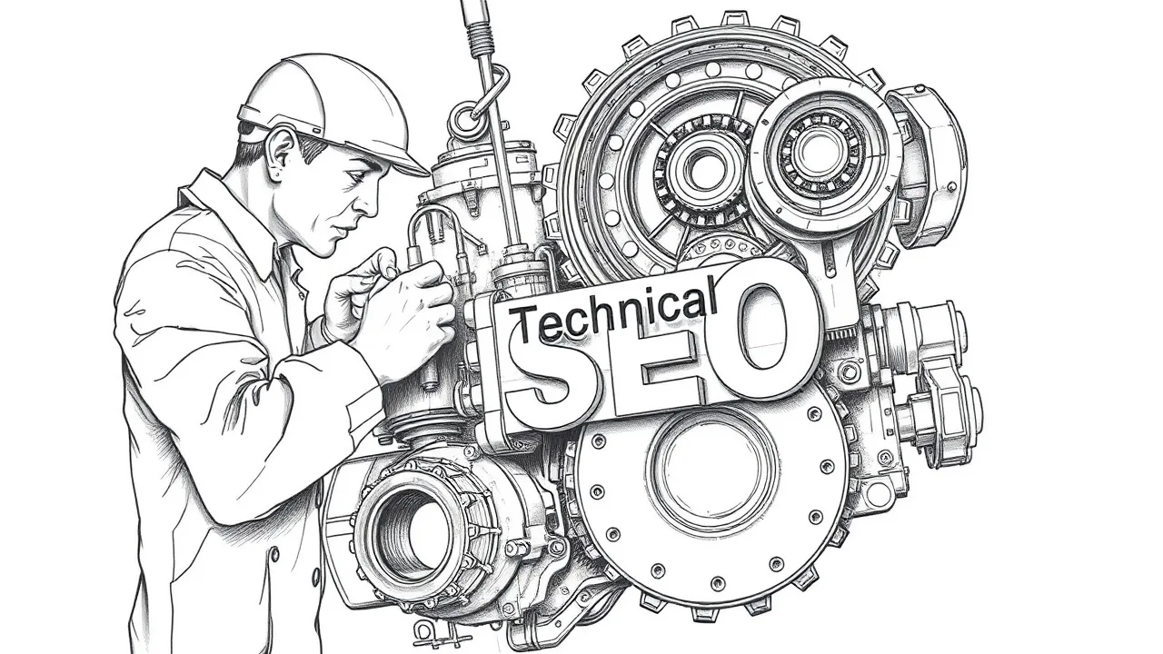 инженер настраивает механизм технического SEO