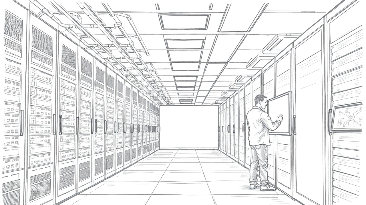 Серверная стойка в дата-центре Казахстана