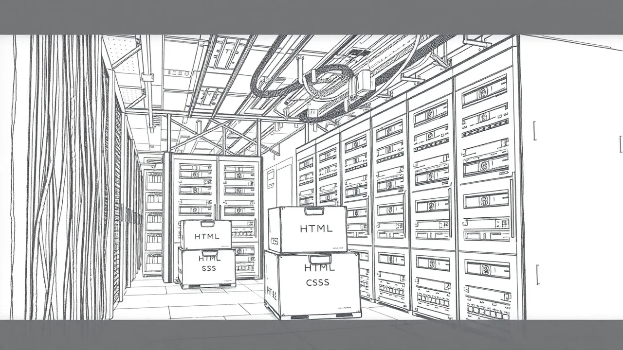 серверная комната с файлами сайта