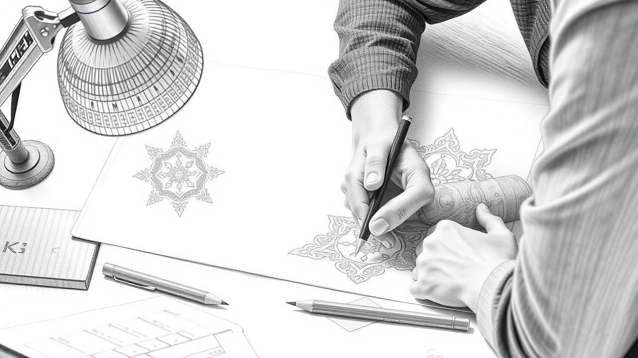 Дизайнер интегрирует казахский орнамент в макет