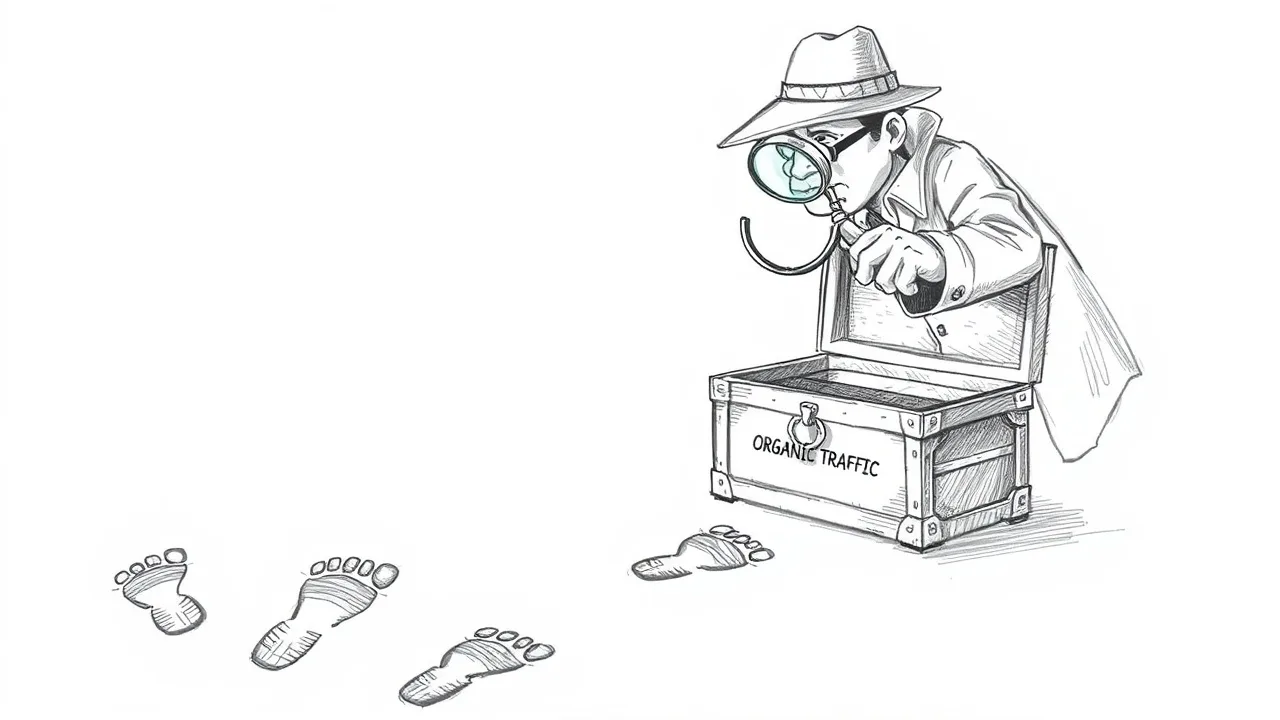 детектив ищет следы органического трафика