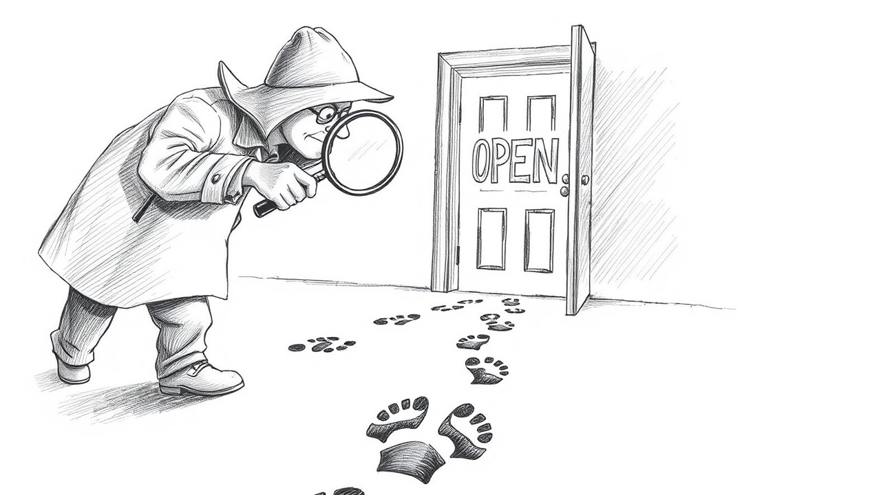 детектив по следам находит нужную дверь