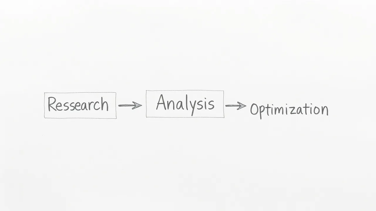 схема этапов SEO процесса на пергаменте