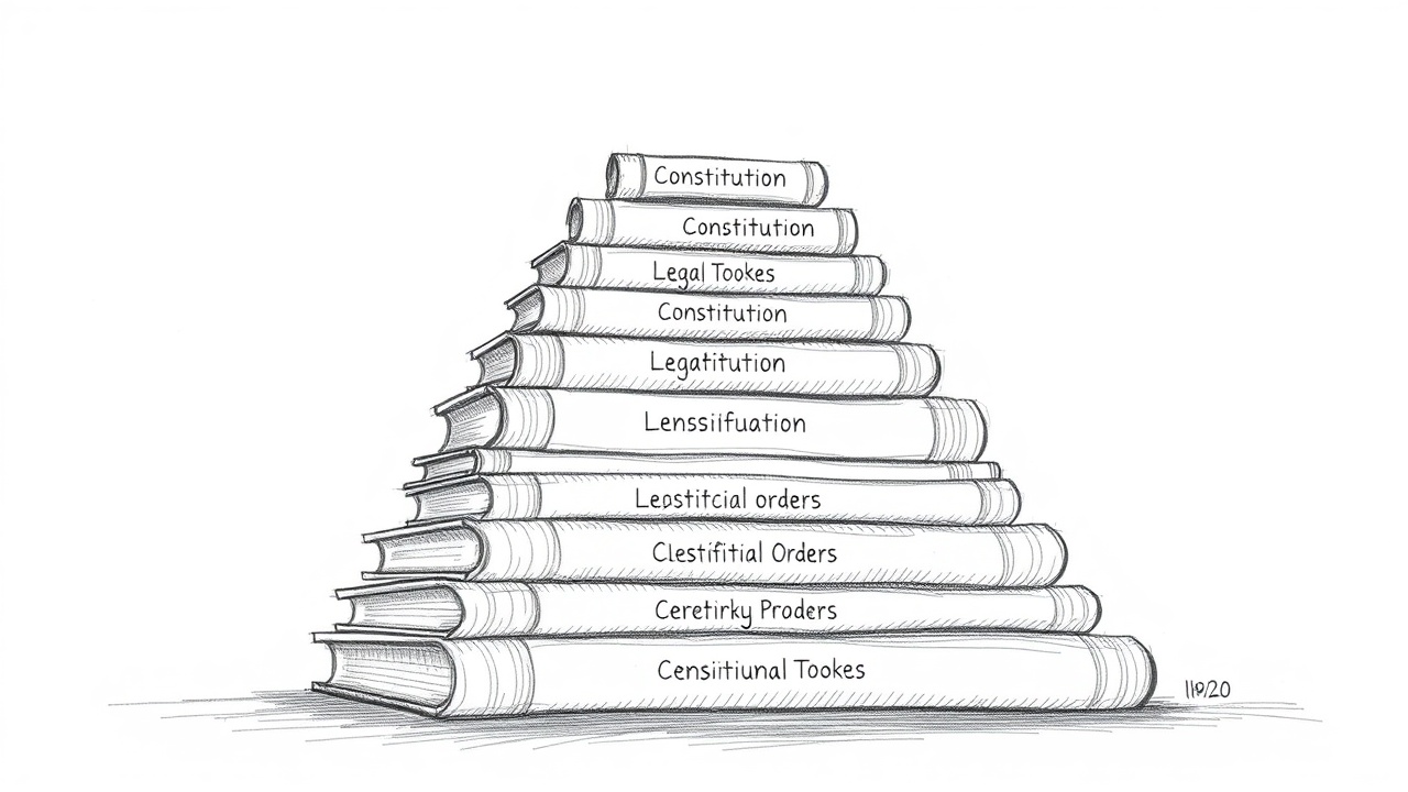 Пирамида из книг законов иерархической структуры