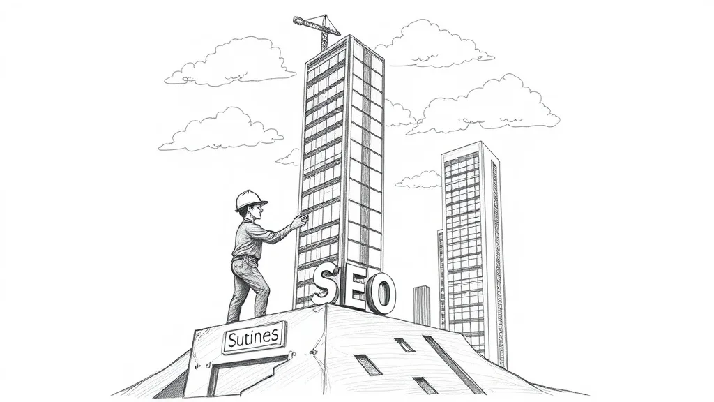 строитель кладет фундамент SEO под небоскреб