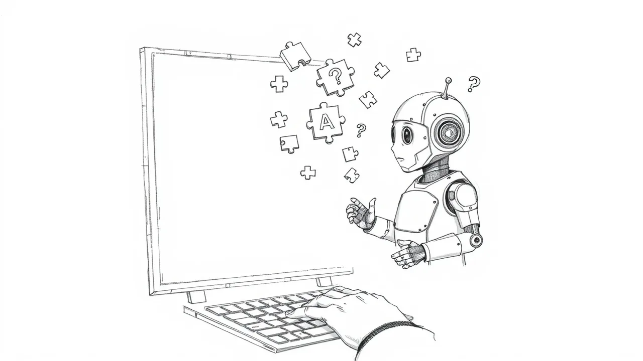 Пользователь задает вопрос, а AI-ассистент собирает ответ