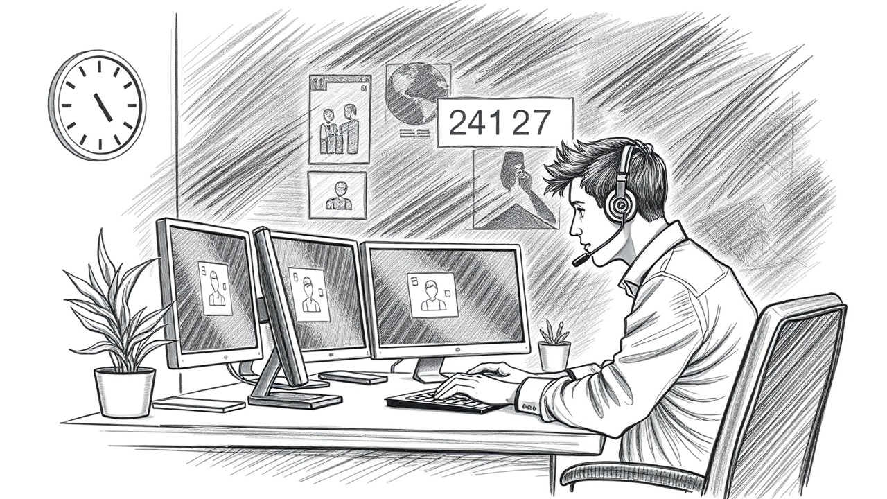 техподдержка 24/7 за работой ночью