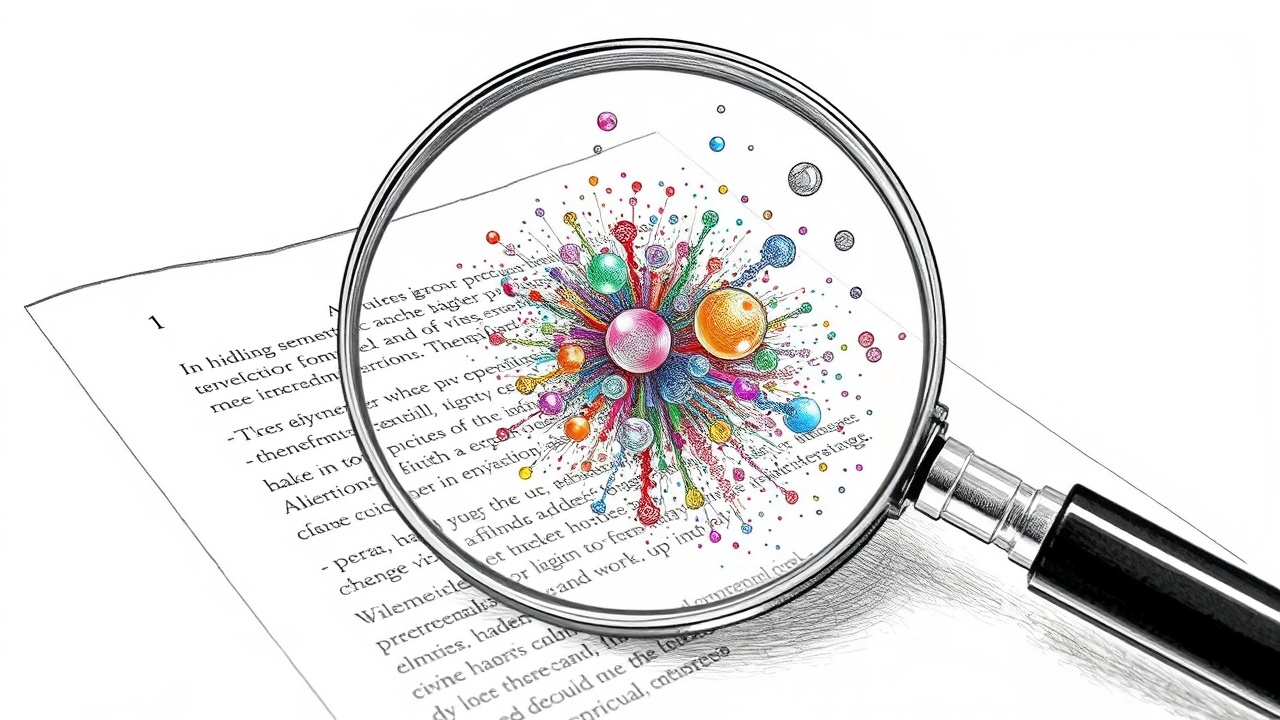 лупа показывает семантические паттерны в тексте